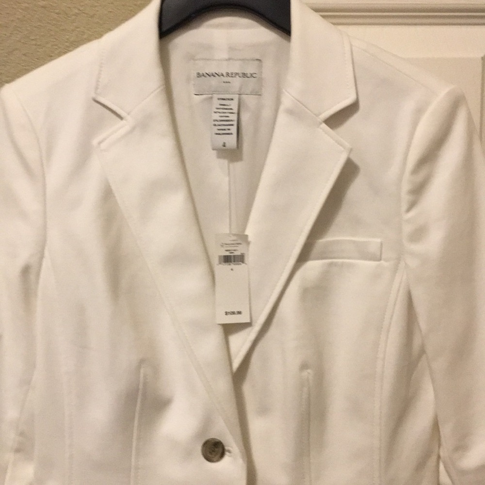 Banana Republic Factory White Blazer 4 NWT - Picture 2 of 3